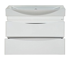 Misty Тумба с раковиной Элвис 85 белая подвесная – фотография-2